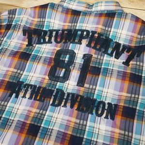 Raw Blue Swagnificent Triumph 81 Plaid Shirt XL